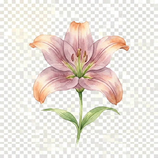 Lily digital bouquet flower